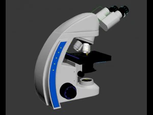 modern microscope rigged vray ready hq 3D Model