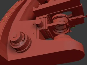 modern microscope rigged vray ready hq 3D Model