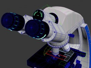 modern microscope rigged vray ready hq 3D Model