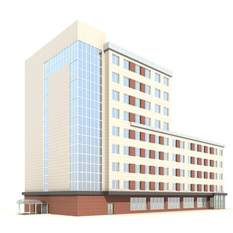 modern office building 3D Model .c4d .max .obj .3ds .fbx .stl .blend 