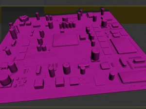 placa m&atilde;e vray Modelo 3D