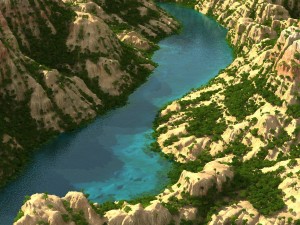 mountain terrain with lake Modello 3D