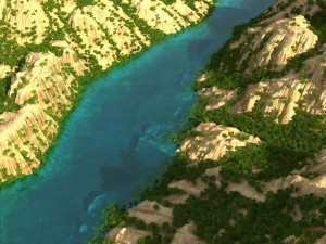 mountain terrain with lake Modello 3D