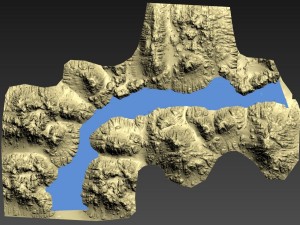 mountain terrain with lake Modello 3D