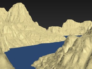 mountain terrain with lake Modello 3D