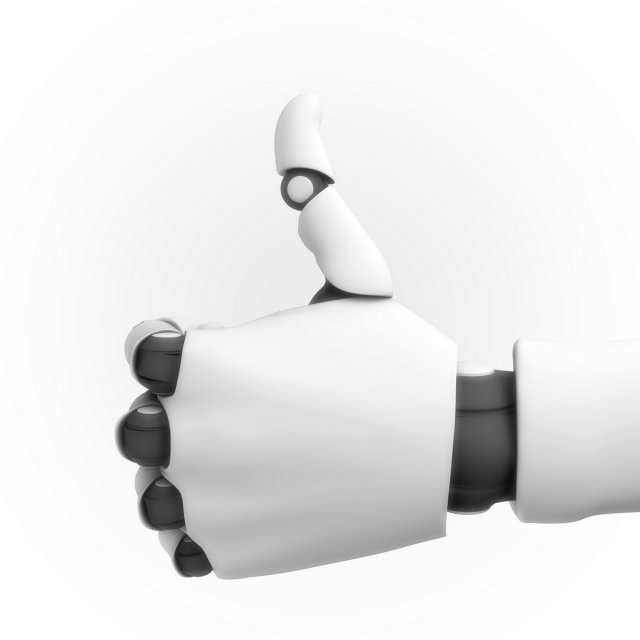 robot hand rigged animated 3D Model .c4d .max .obj .3ds .fbx .stl .blend 