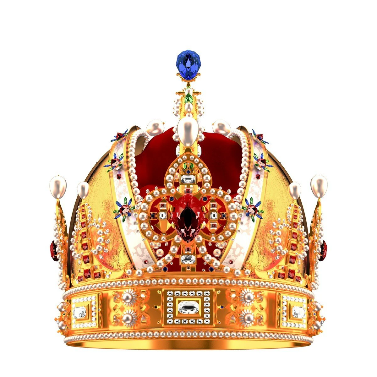 royal crown 3D Model .c4d .max .obj .3ds .fbx .stl .blend 