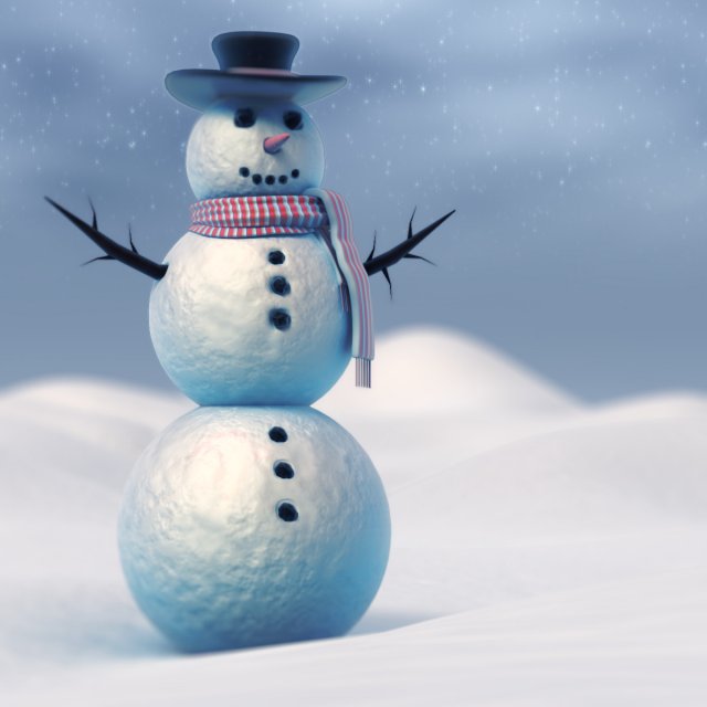 snowman vray 3D Model .c4d .max .obj .3ds .fbx .stl .blend