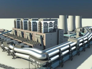 planta de energ&iacute;a t&eacute;rmica Modelo 3D