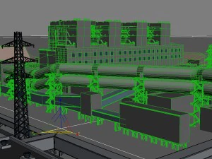 planta de energ&iacute;a t&eacute;rmica Modelo 3D