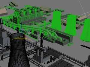 planta de energ&iacute;a t&eacute;rmica Modelo 3D