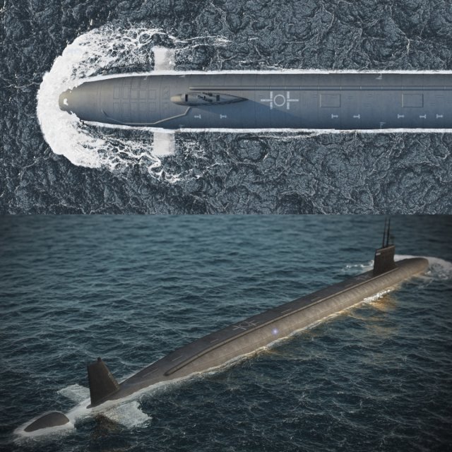 virginia submarine 3D Model .c4d .max .obj .3ds .fbx .stl .blend 