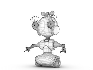 funny robot character 12 Modello 3D