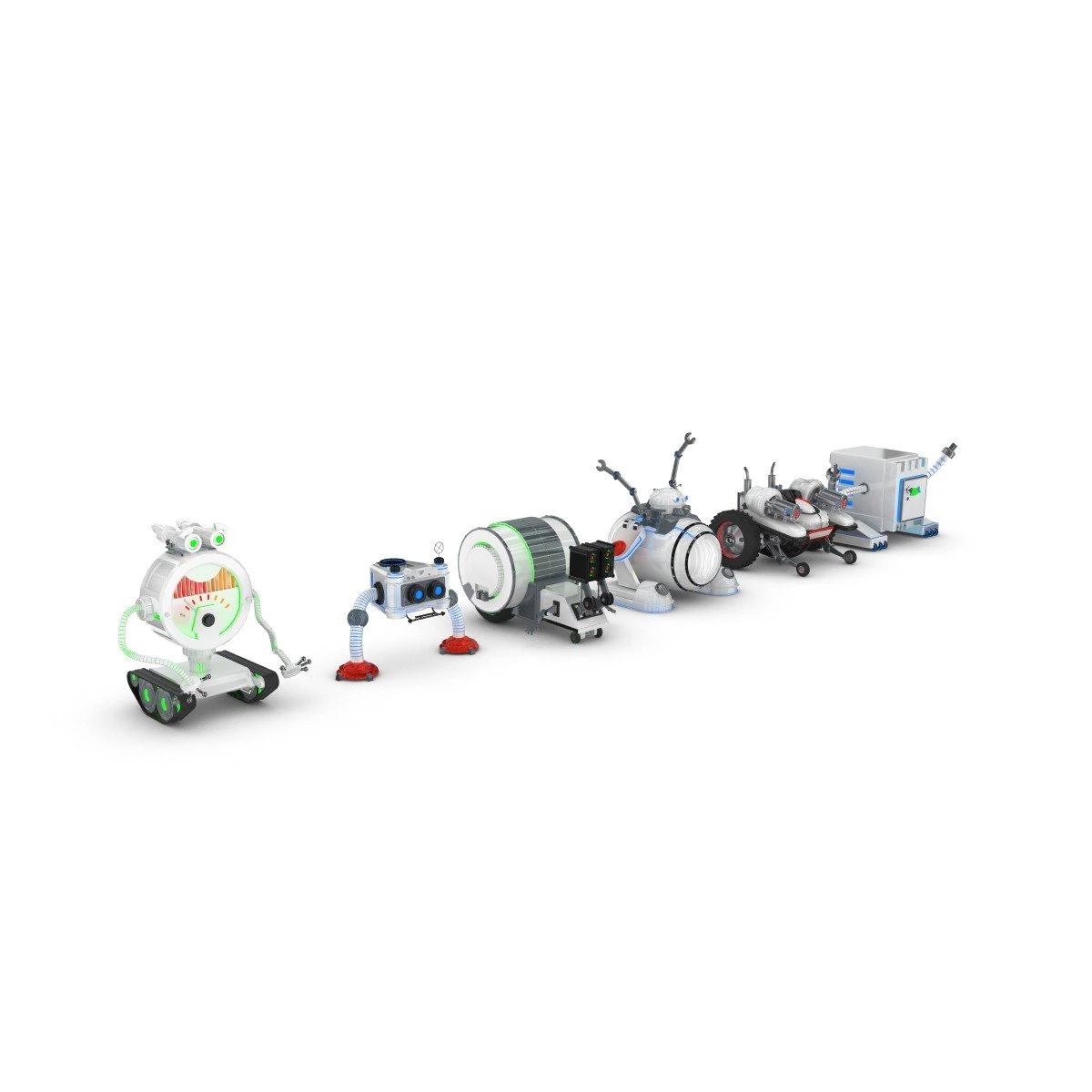 funny robots pack 1 3D Model .c4d .max .obj .3ds .fbx .stl .blend 