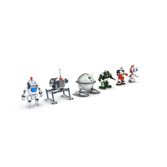 funny robots pack 2 3D Model .c4d .max .obj .3ds .fbx .stl .blend 