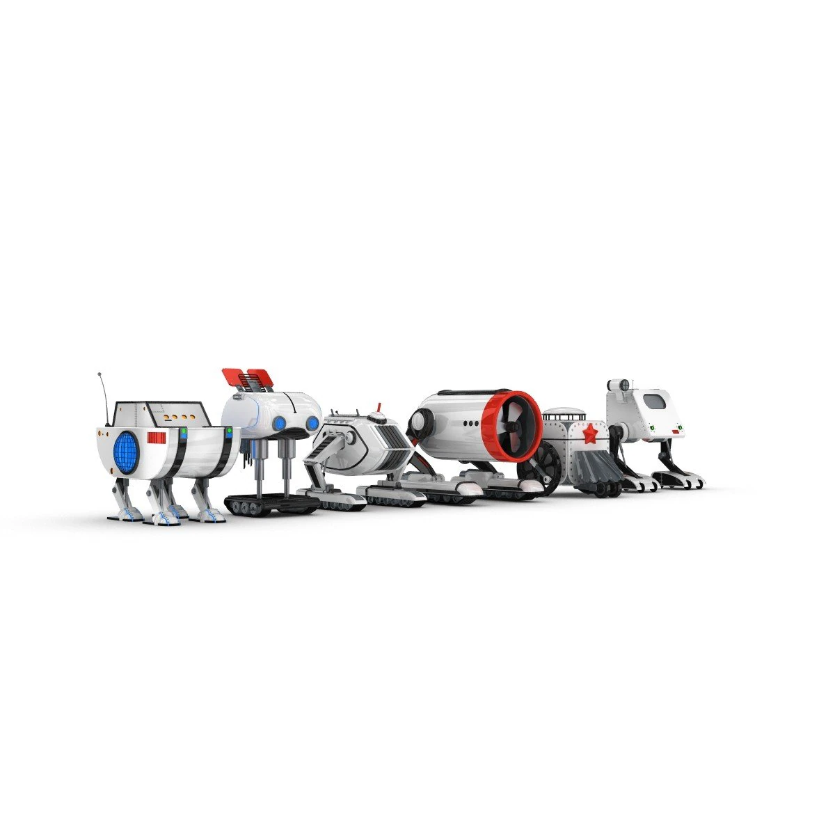 funny robots pack 3 3D Model .c4d .max .obj .3ds .fbx .stl .blend 