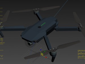 dji mavic pro drone 3d model vray realistic 3dsmax Modello 3D