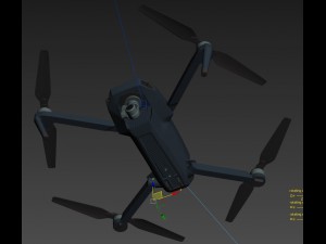 dji mavic pro drone 3d model vray realistic 3dsmax Modello 3D