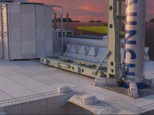 sea launch rocket platform 3d model vray 3D 모델