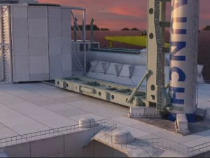 sea launch rocket platform 3d model vray 3D Model