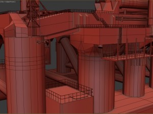 sea launch rocket platform 3d model vray 3D 모델
