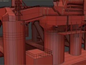 sea launch rocket platform 3d model vray 3D Model