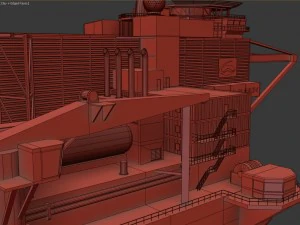 sea launch rocket platform 3d model vray 3D Model