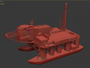 sea launch rocket platform 3d model vray 3D 모델