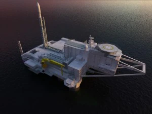 sea launch rocket platform 3d model vray 3D Model