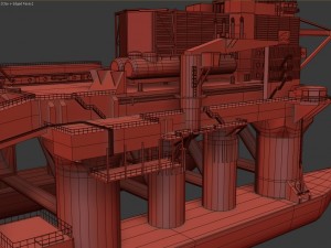 sea launch rocket platform 3d model vray 3D 모델