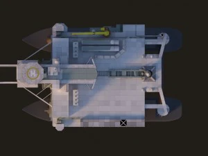 sea launch rocket platform 3d model vray 3D Model