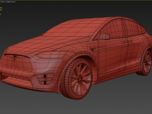 tesla model x car vray corona 3D Model