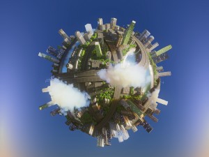 city planet concept 3d model corona renderer 3D Модель