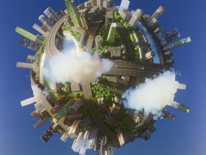 city planet concept 3d model corona renderer 3D Модель