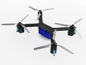cargo quadrocopter dron concept 01 3D-Modell