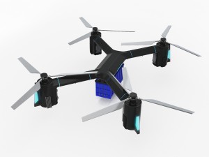 cargo quadrocopter dron concept 01 Modelo 3D
