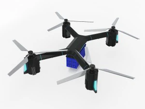 cargo quadrocopter dron concept 01 3D Model