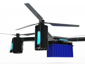 cargo quadrocopter dron concept 01 3D Model