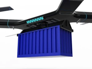 cargo quadrocopter dron concept 01 3D Model