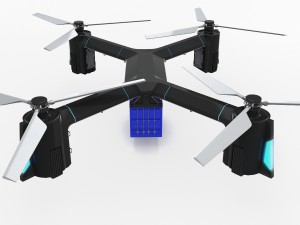 cargo quadrocopter dron concept 01 Modelo 3D
