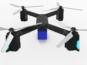 cargo quadrocopter dron concept 01 3D Model