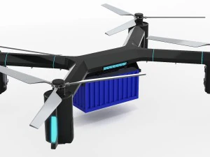 cargo quadrocopter dron concept 01 3D Model
