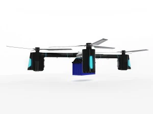cargo quadrocopter dron concept 01 3D Model