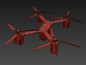 cargo quadrocopter dron concept 01 Modelo 3D
