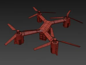 cargo quadrocopter dron concept 01 3D Model