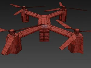 cargo quadrocopter dron concept 01 3D Model