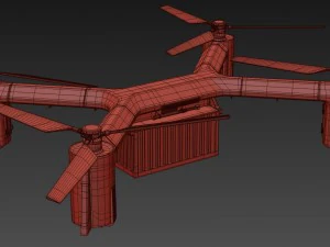 cargo quadrocopter dron concept 01 3D Model