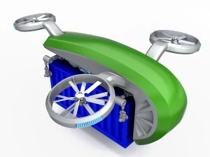 cargo quadrocopter dron concept 02 3D Model