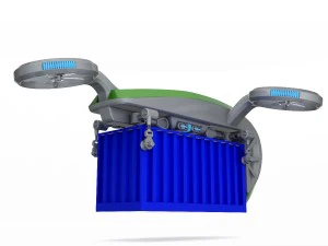 cargo quadrocopter dron concept 02 3D Model