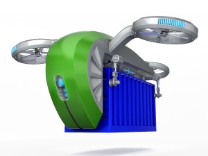 cargo quadrocopter dron concept 02 Modèle 3D